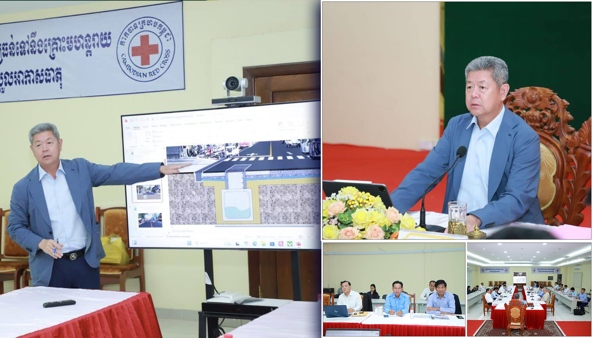 កិច្ចប្រជុំស្តាប់បទបង្ហាញ​ការដាក់លូជ្រុង​ទំហំ២x២​ម៉ែត្រ​ ប្រវែង​៧៩០ម៉ែត្រ​ និងដំឡេីងទ្វារទឹក​ ខ្សែផ្លូវលេខ១០៨​ ក្នុងសង្កាត់​តាខ្មៅ​ ក្រុងតាខ្មៅ​ ខេត្តកណ្តាល​