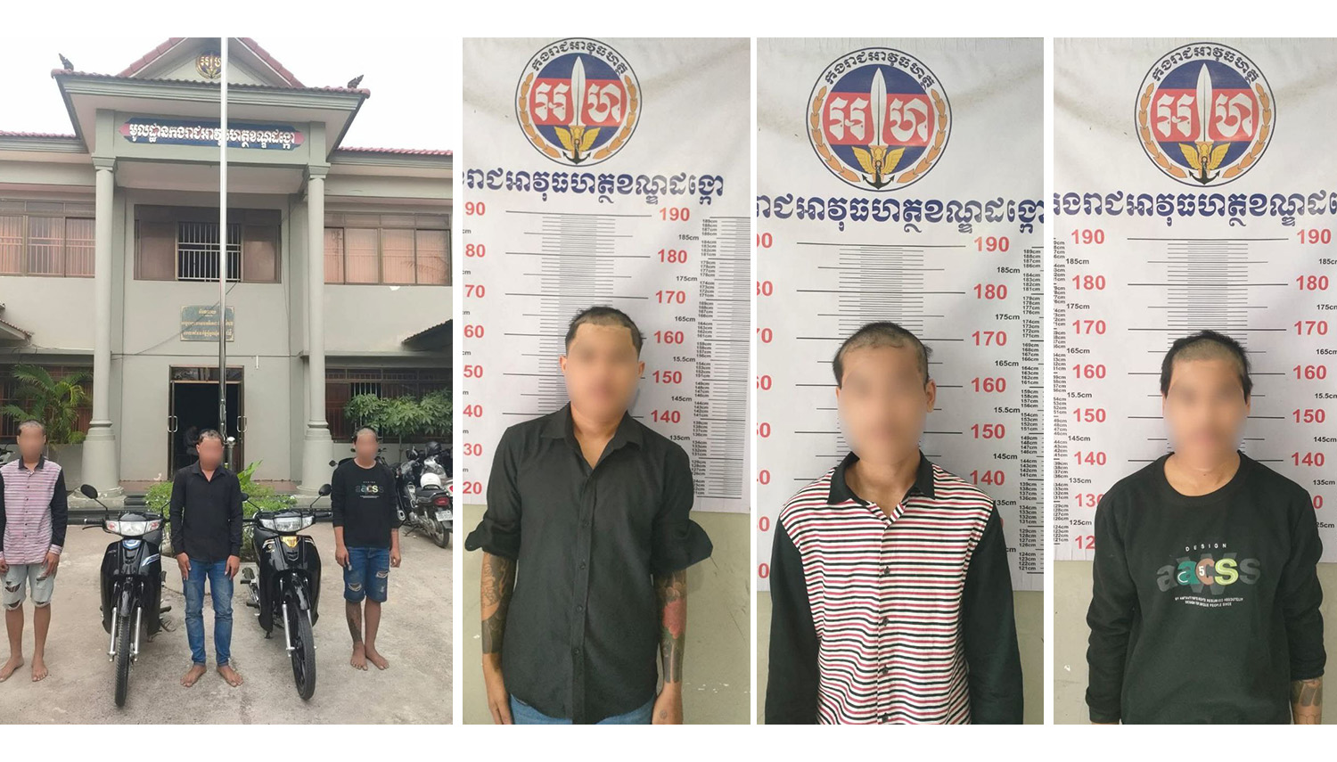 ក្មេងទំនើង០៣នាក់ ត្រូវអាវុធហត្ថរាជធានីភ្នំពេញ បង្ក្រាបពាក់ព័ន្ធនឹងករណីបង្ហោះម៉ូតូលើផ្លូវសាធារណៈ!