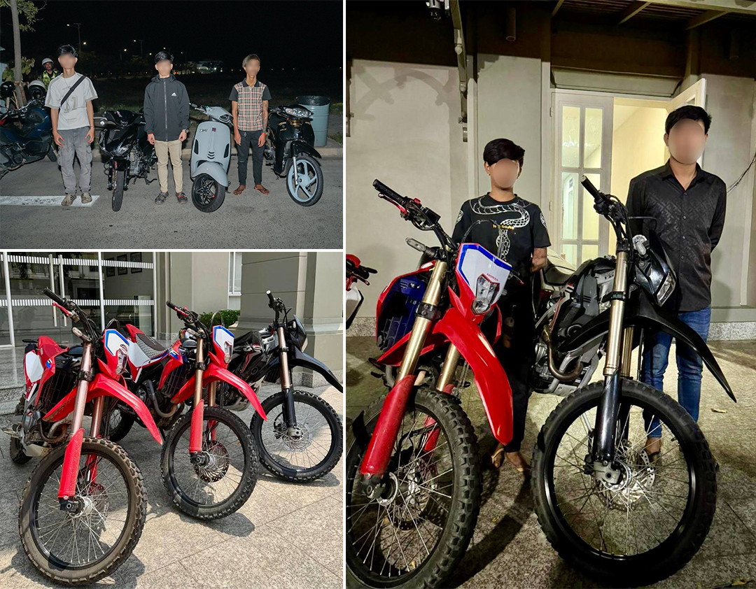 ម៉ូតូ ០៦គ្រឿង ត្រូវអាវុធហត្ថរាជធានីភ្នំពេញ បន្តបង្ក្រាបយកម្ចាស់ទៅព្រមាន និងអប់រំ ពាក់ព័ន្ធករណីកែច្នៃបំពង់ស៊ីម៊ាំងខុសលក្ខណៈបច្ចេកទេស បើកបរល្បឿនលឿនក្នុងទីប្រជុំជនល្មើសច្បាប់កំណត់ បង្កឲ្យមានការភ័យខ្លាច និងមានសម្លេងរំខានដល់ប្រជាពលរដ្ឋ បាត់បង់សណ្ដាប់ធ្នាប់សាធារណ:លើដងផ្លូវ!